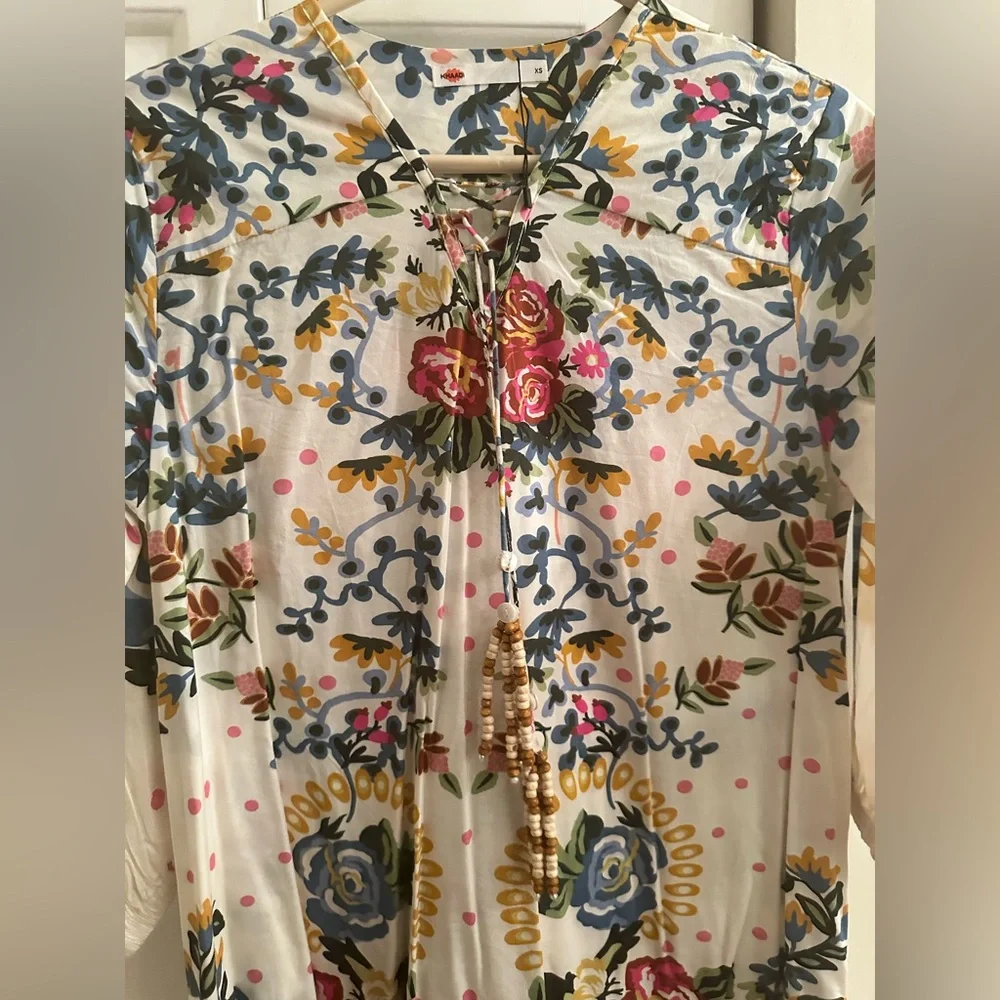 NWOT Khaadi Floral Tiered Cotton-Blend Maxi Dress. Size XS can fit up to a S._9